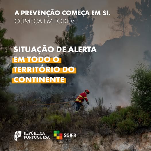 Situação de alerta prolongada até 15 de Agosto em todo o território continental